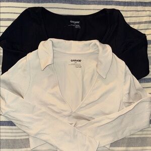 Garage Women's Black and Cream crop tops